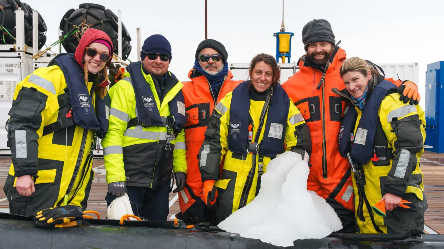 The glider deployment team is back onboard after a successful glider deployment.